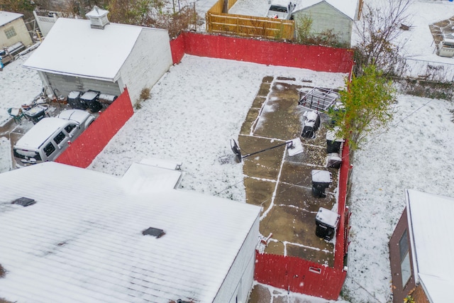 view of snowy aerial view