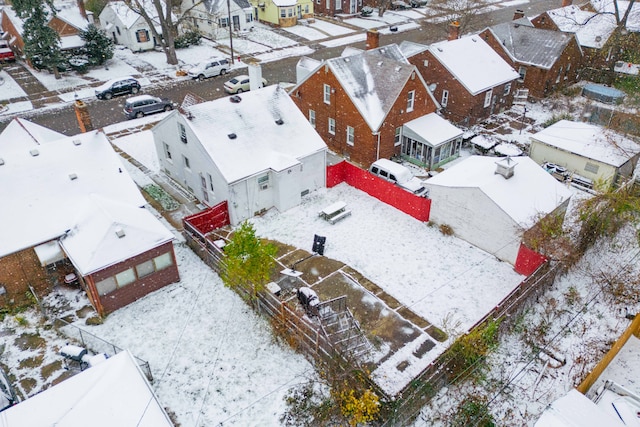 view of snowy aerial view