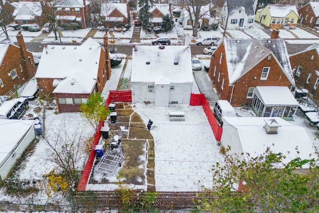 view of snowy aerial view