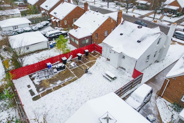 view of snowy aerial view