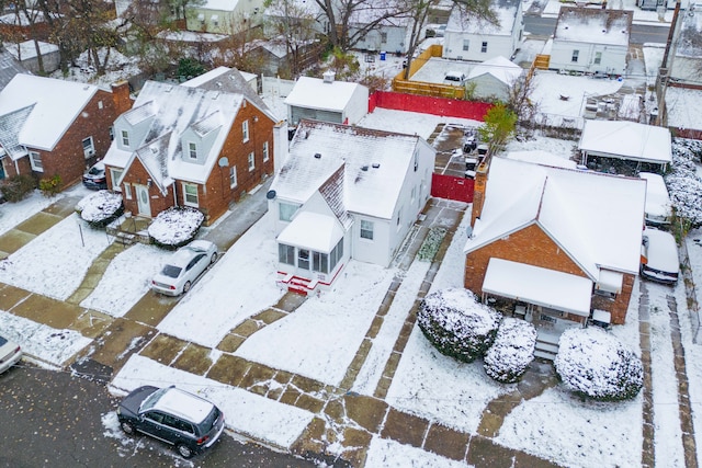 view of snowy aerial view