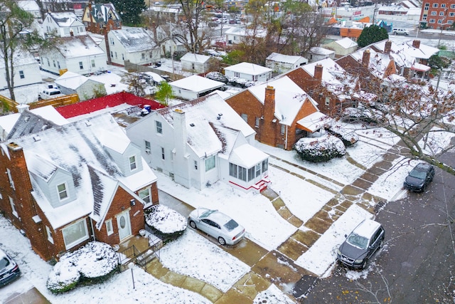 view of snowy aerial view