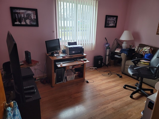 17717 Oakdale St, Roseville, MI 48066 - office area featuring wood finished floors