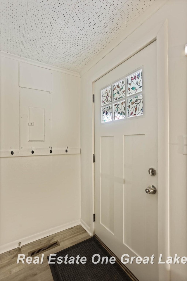 interior space with hardwood / wood-style flooring