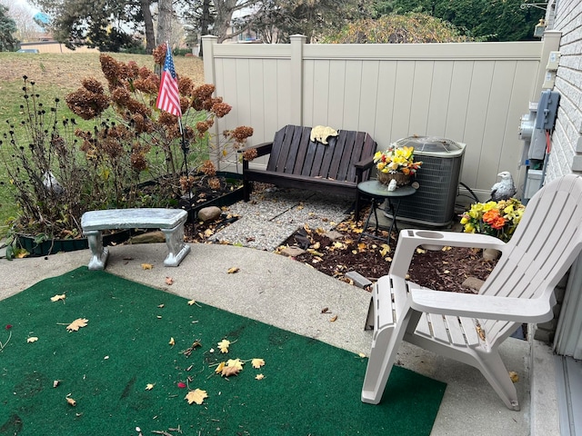 view of patio featuring cooling unit