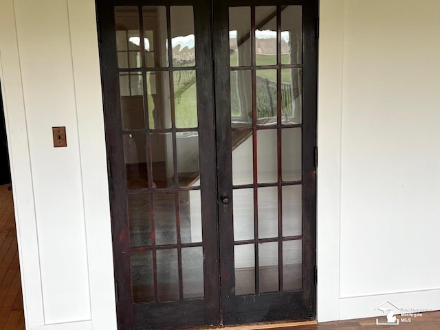 interior details with french doors