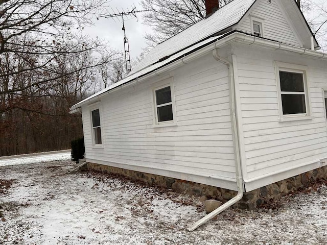 view of snowy exterior