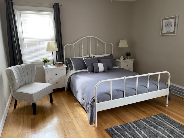 bedroom featuring light hardwood / wood-style flooring