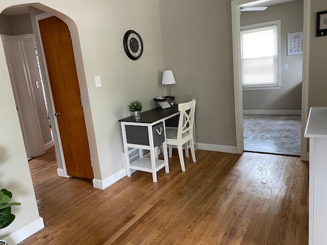 interior space featuring hardwood / wood-style floors