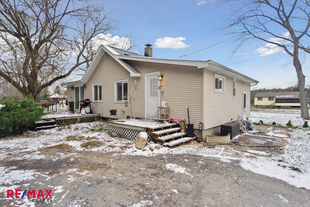 view of front of home with a deck