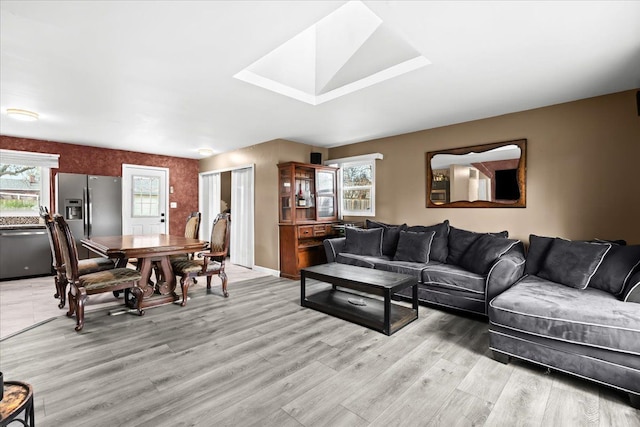 living room featuring light hardwood / wood-style floors