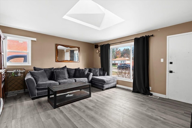 living room with wood-type flooring