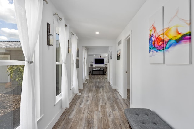 hallway featuring light hardwood / wood-style floors