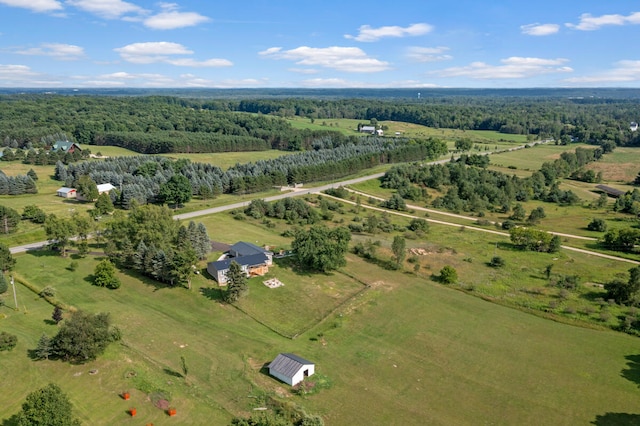 aerial view featuring a rural view