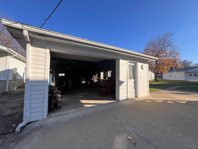 view of garage