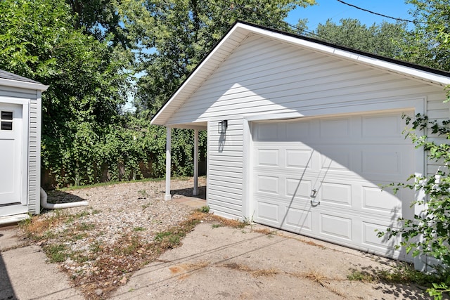 view of garage