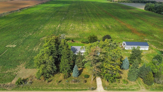 drone / aerial view with a rural view