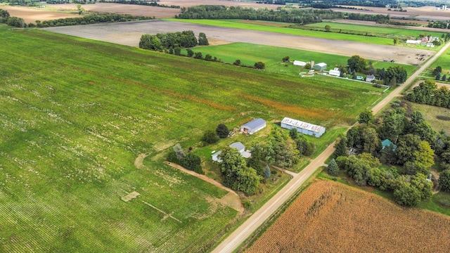 aerial view with a rural view