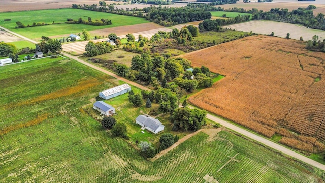 bird's eye view with a rural view