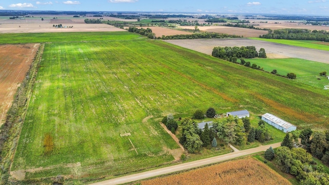 drone / aerial view with a rural view