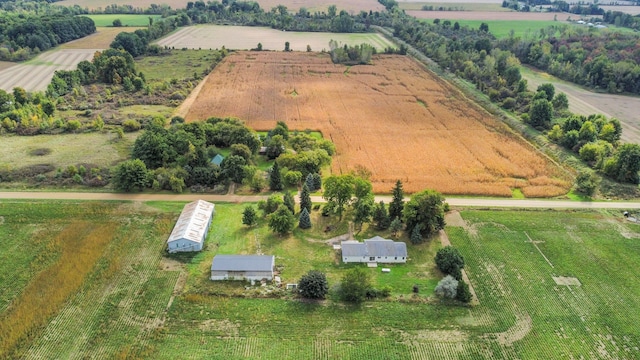 drone / aerial view with a rural view