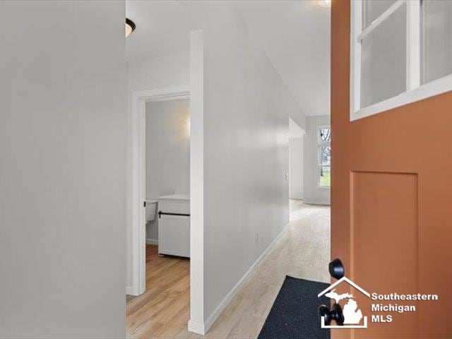 hall featuring light hardwood / wood-style flooring