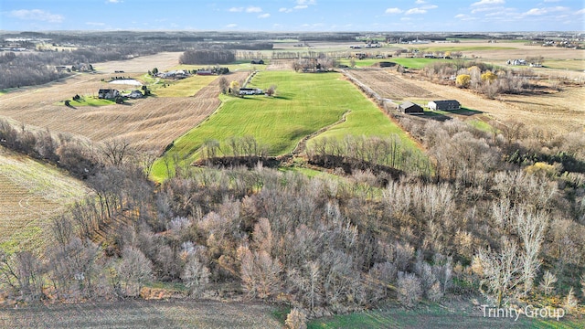 bird's eye view with a rural view