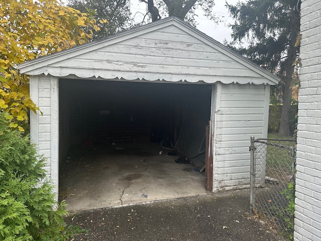 view of garage