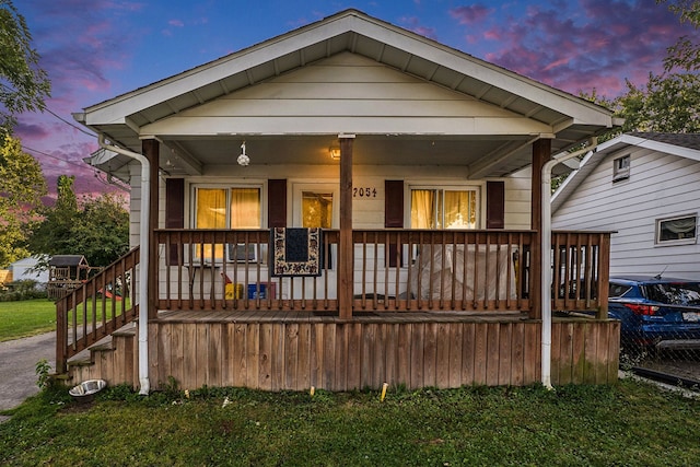 view of front of property with covered porch