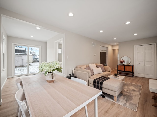 living room featuring light hardwood / wood-style flooring