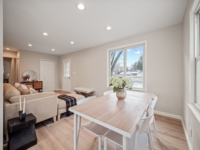 dining room featuring light hardwood / wood-style floors