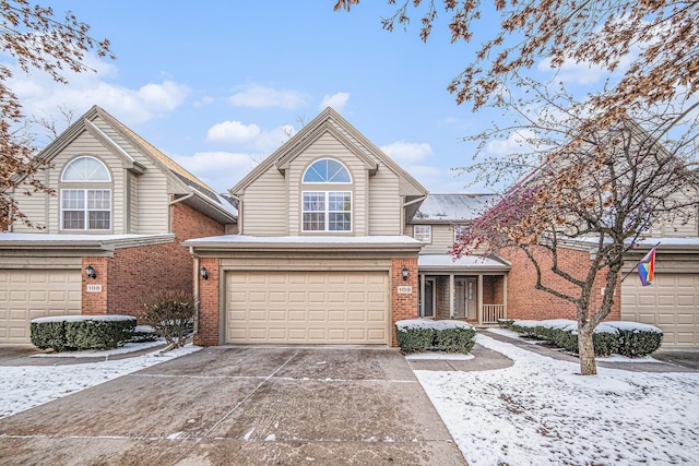 view of front property with a garage