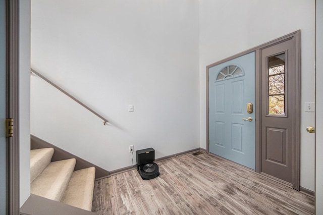 foyer featuring wood-type flooring