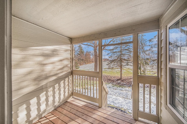 view of unfurnished sunroom