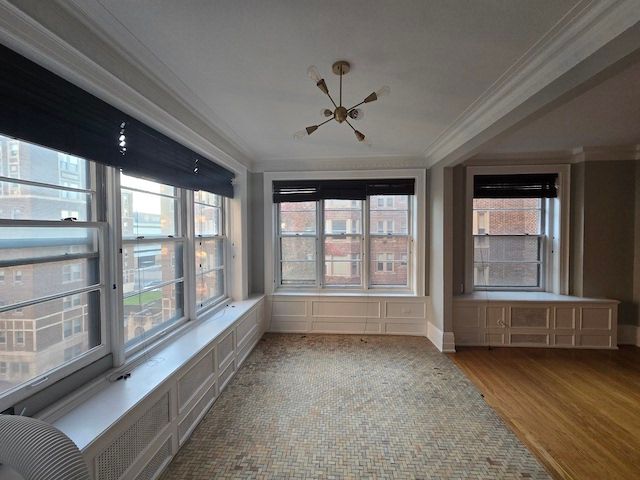 unfurnished sunroom with a wealth of natural light