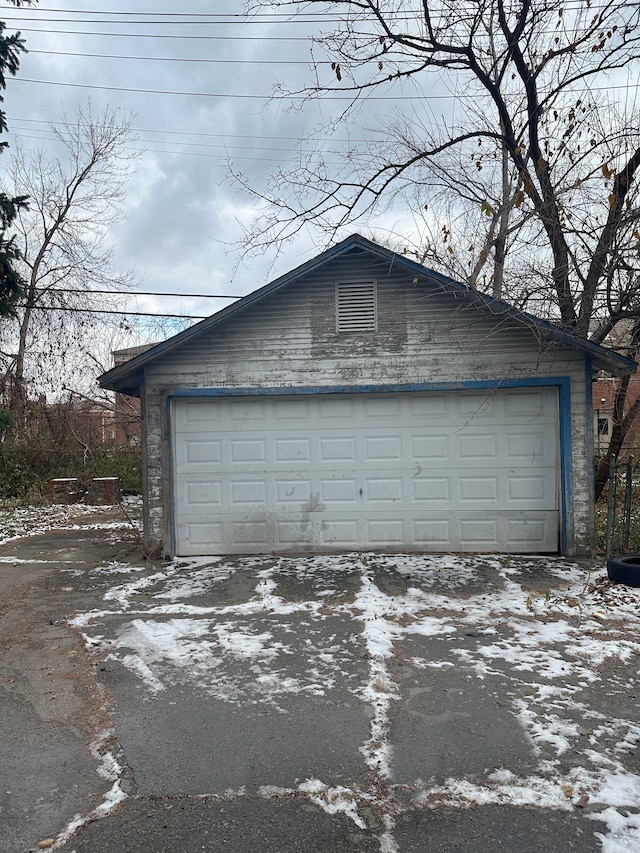 view of garage