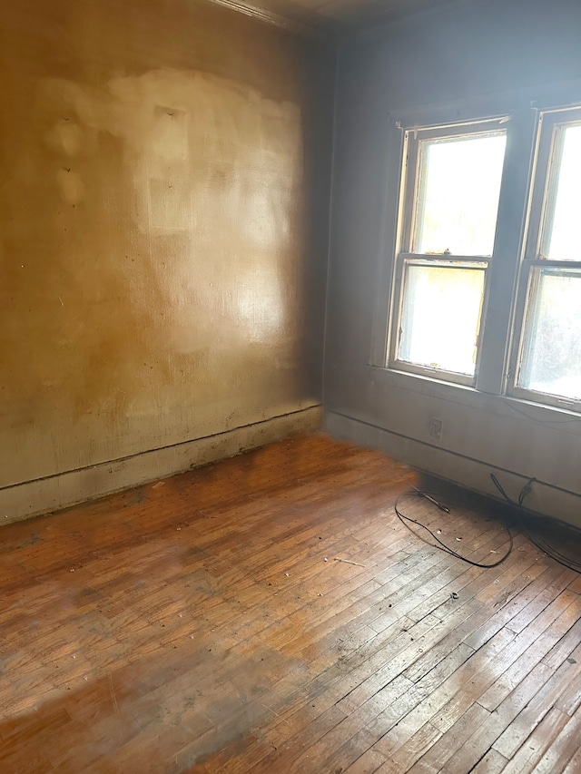 spare room featuring wood-type flooring