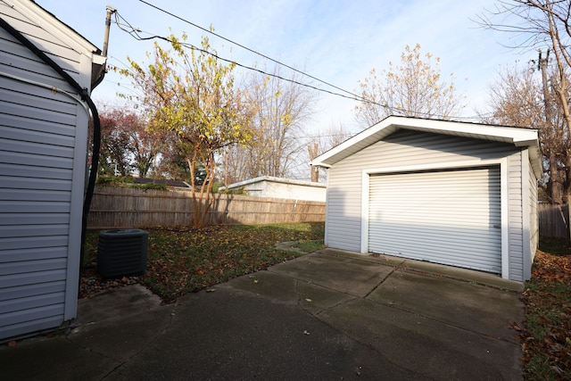 garage featuring central air condition unit