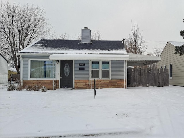 view of bungalow-style house