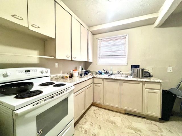 kitchen featuring electric range and sink