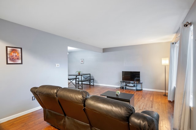 living room featuring light hardwood / wood-style floors