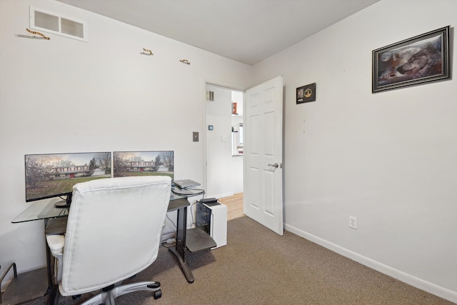 view of carpeted office