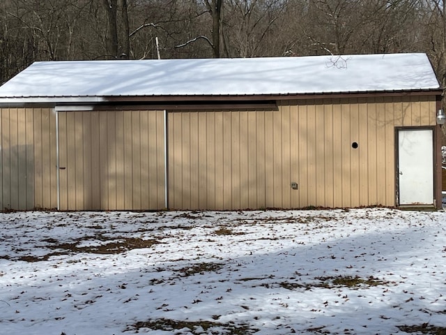 view of snow covered structure