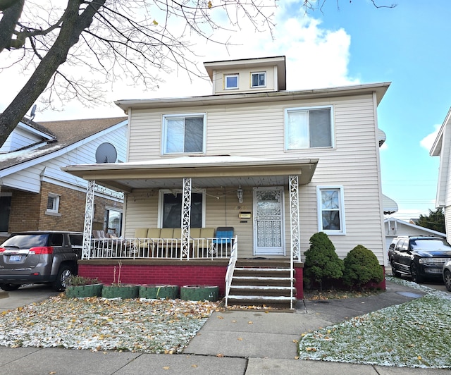 view of front of house featuring covered porch