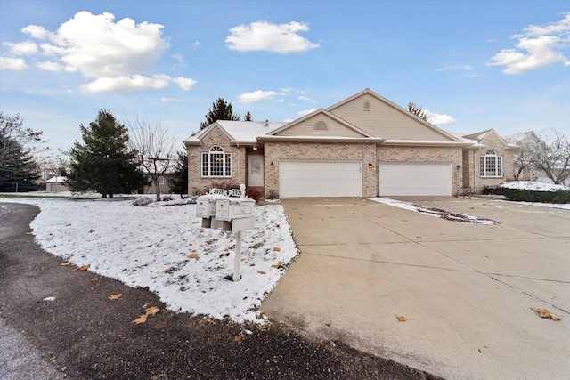 single story home with a garage