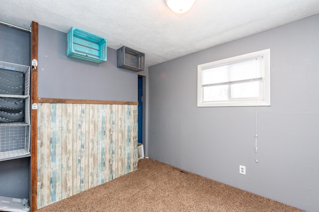 spare room with carpet floors and a textured ceiling