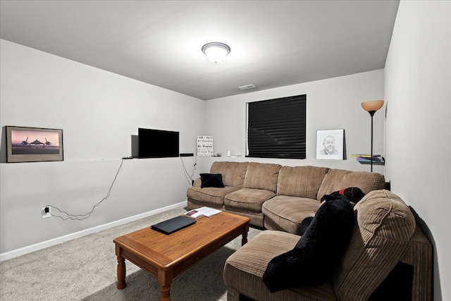 living room featuring carpet floors