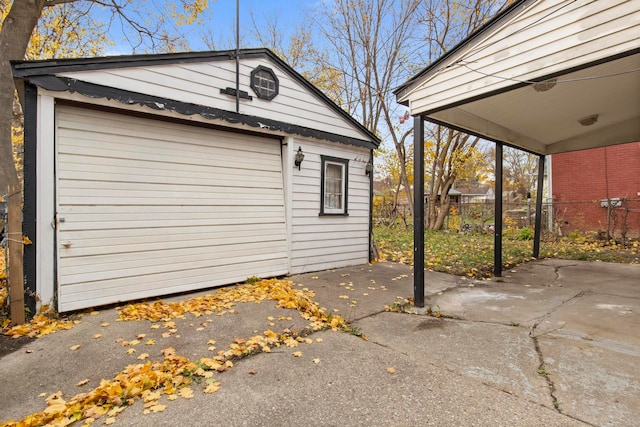 view of garage