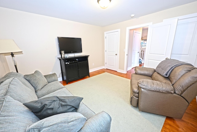 living room featuring light hardwood / wood-style flooring