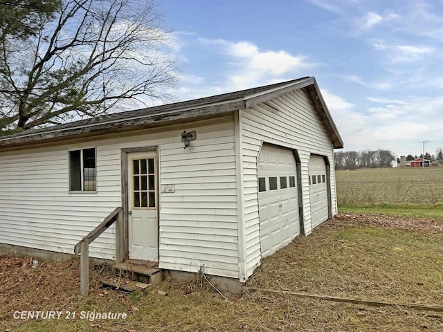 exterior space featuring a garage